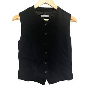 Vintage 90s Alex Garfield Black Sleeveless Button-Up Suit Vest size S